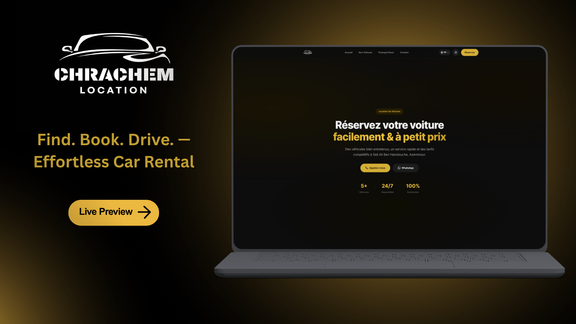 Chrachem Location car rental landing page